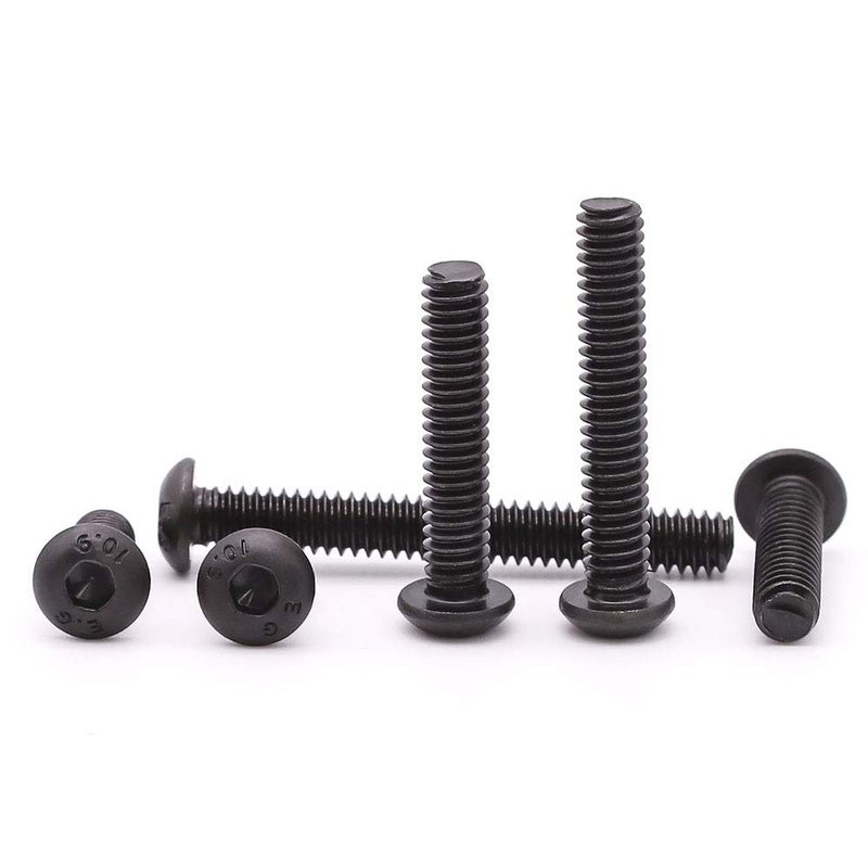 RoyceMart M6-1.0 x 12mm Button Head Socket Head Cap Screws, Grade 10.9 Alloy Steel, Allen Hex Drive, Full Machine Thread, Black Oxide Finish, 50 PCS - Image 3